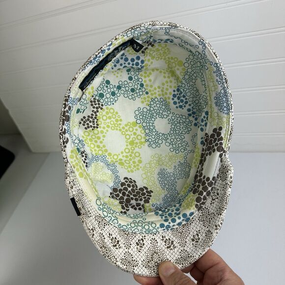 Goorin Bros Women’s Brown White Floral Y2K Newsboy Military Cadet Hat Women’s M - Picture 6 of 9